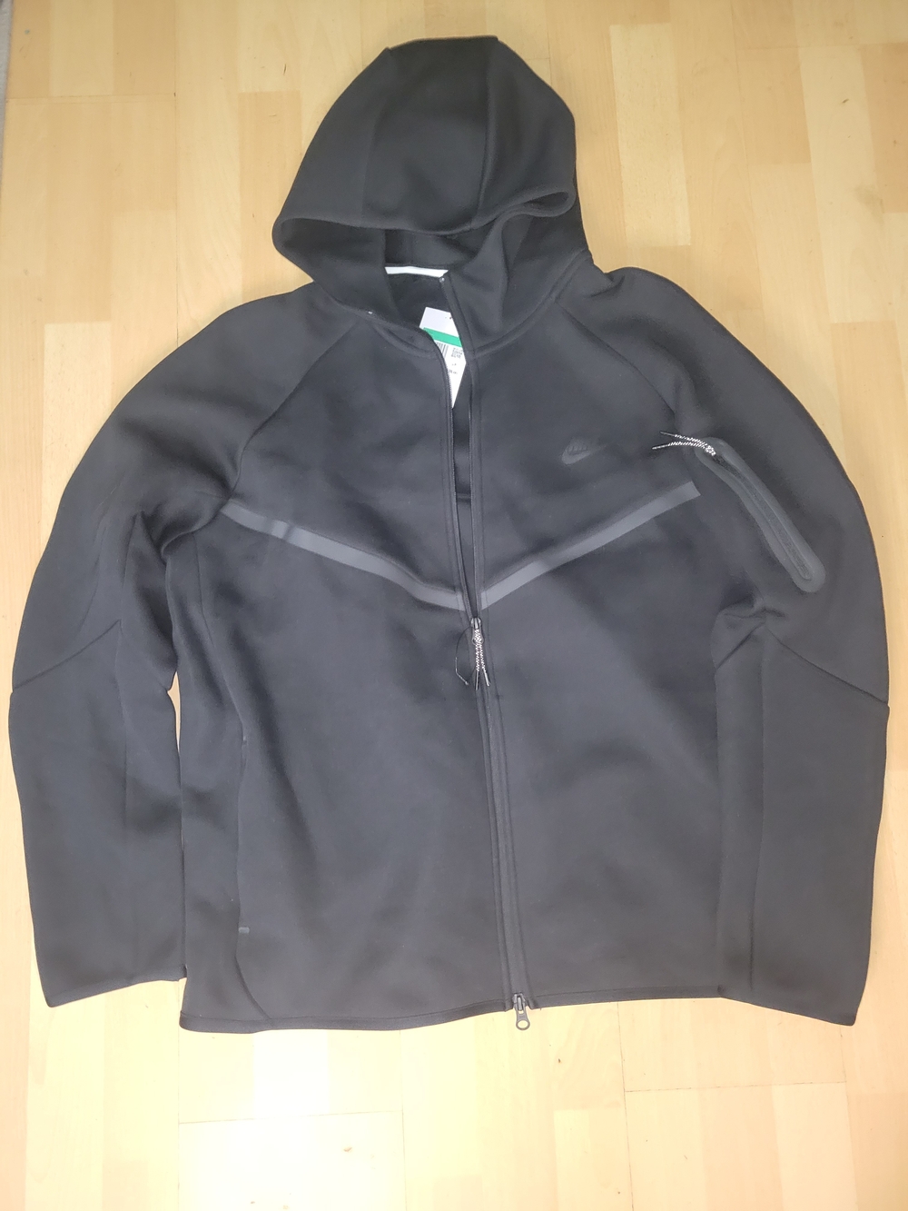 Men's Nike Tech Fleece Full-Zip Windrunner Hoodie in Triple Black